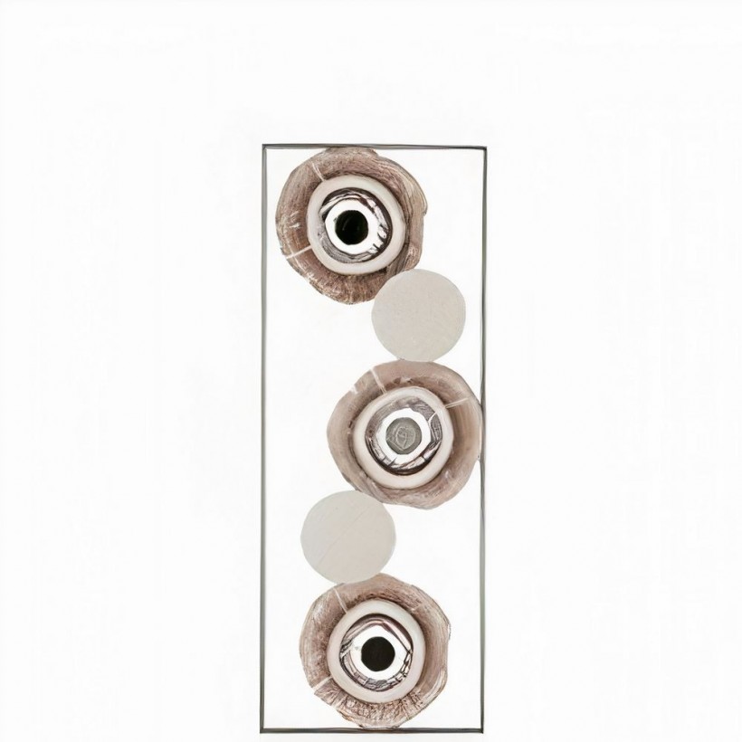 WALL DECORATION METALLIC JO3562 WHITE BROWN 29xΗ:75