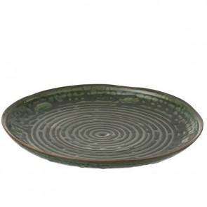 PLATE  JO86821 PORCELAIN GREEN DIAMETER 30cm