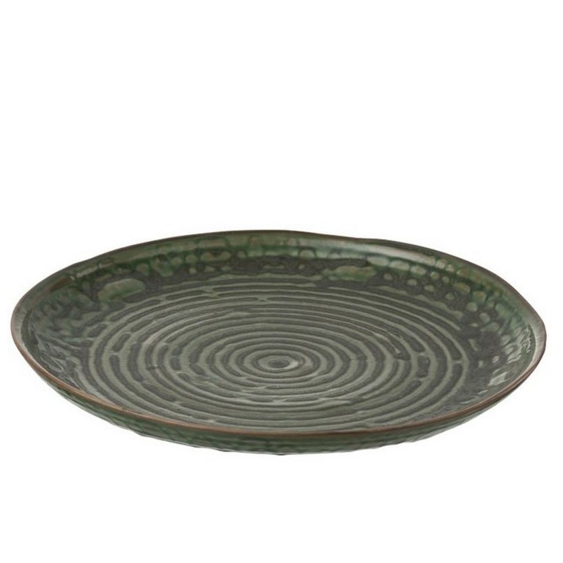 PLATE  JO86821 PORCELAIN GREEN DIAMETER 30cm