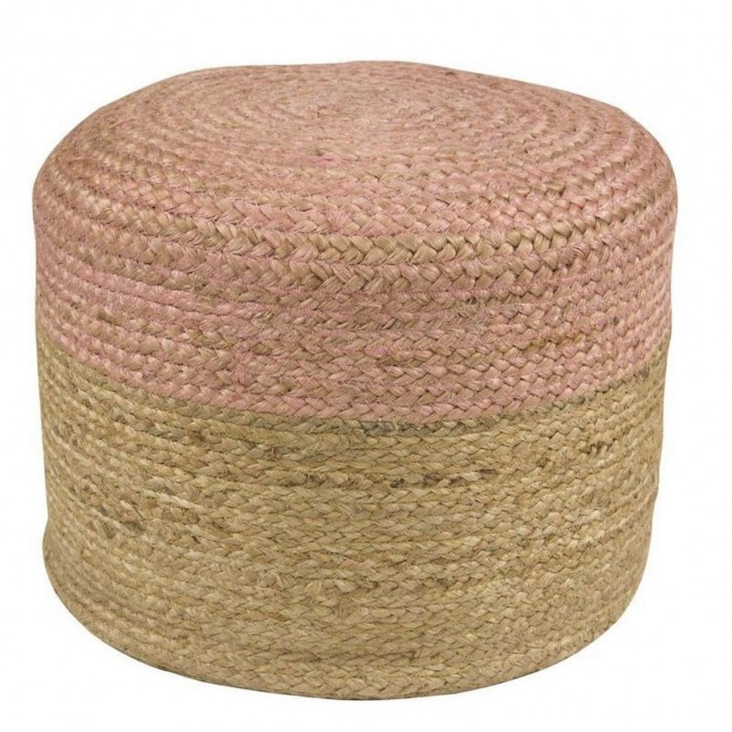 POUF NATTIOT AASHKA NATUREL PINK 40x25 100% JUTE