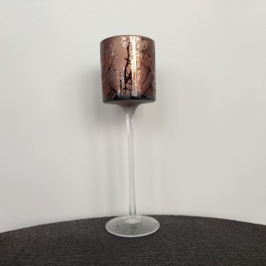 CANDLE HOLDER JO6082 GLASS BROWN 9 x H:30