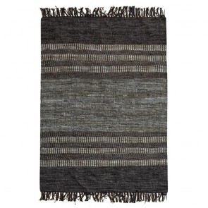 RUG JODAR GREY 160X230 85% LEATHER 5% JUTE 10% COTTON