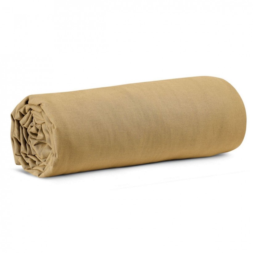 FITTED SHEET VIVARAISE CALITA 160x200 GOLD 100% COTTON