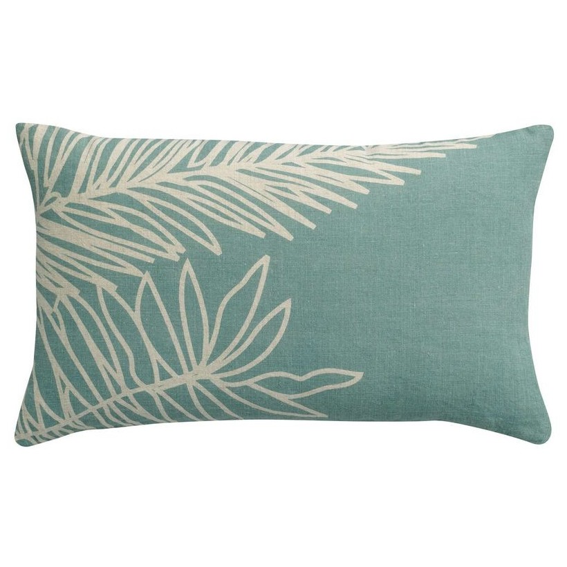 CUSHION VIVARAISE ZEFF PALM VERT DE GRIS 30X50 100% LINNEN