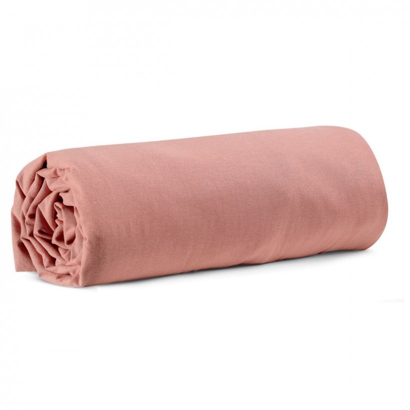 FITTED SHEET VIVARAISE CALITA 160x200 BLUSH 100% COTTON