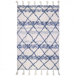 RUG NATTIOT KILKAY NATUREL BLUE 100X160 100% COTTON