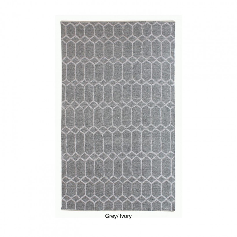 RUG  GLENCE GREY IVORY 120x180 100% POLYESTER