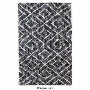 RUG CURTIS CHARCOAL IVORY 160X230 100% POLYESTER