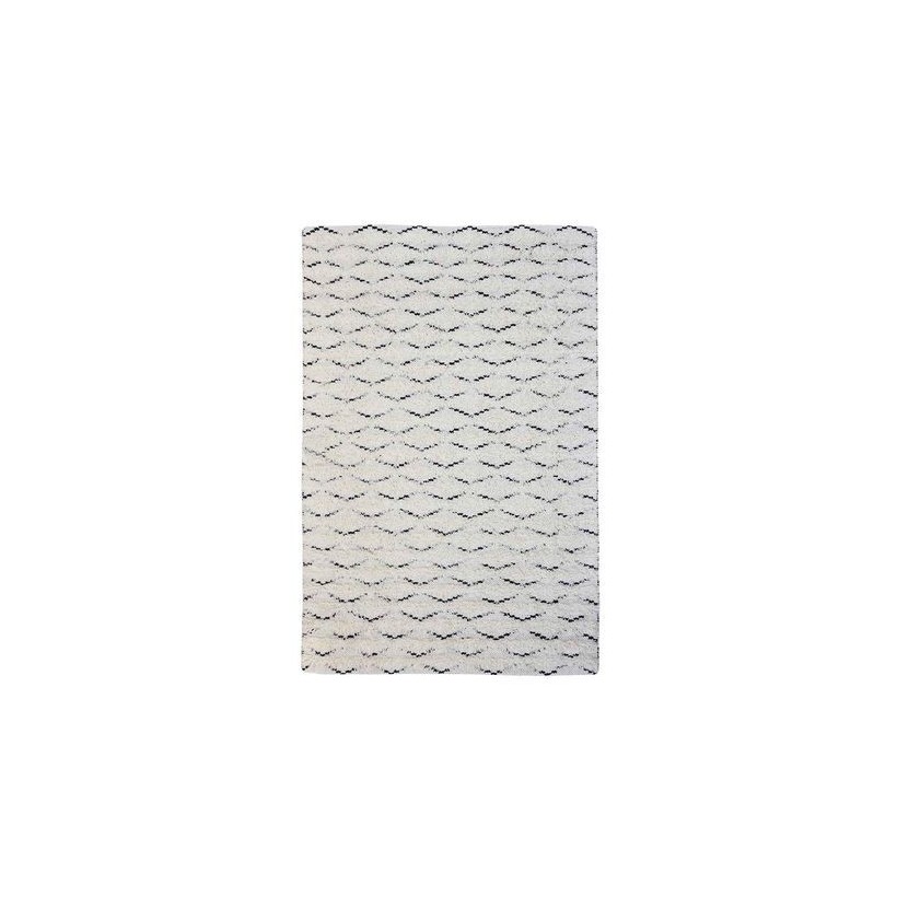 ΧΑΛΙ THE RUG REPUBLIC EDDIS WHITE BLACK 160X230 100% ΜΑΛΛΙ