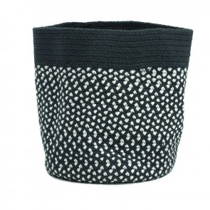 STORAGE BASKET NATTIOT  ALLEN BLACK WHITE 35xH30 100% COTTON