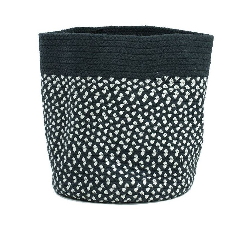 STORAGE BASKET NATTIOT  ALLEN BLACK WHITE 35xH30 100% COTTON