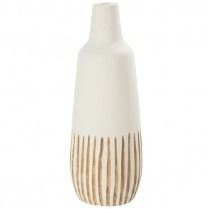 VASE YING 31348 WOODEN WHITE 21xH:56