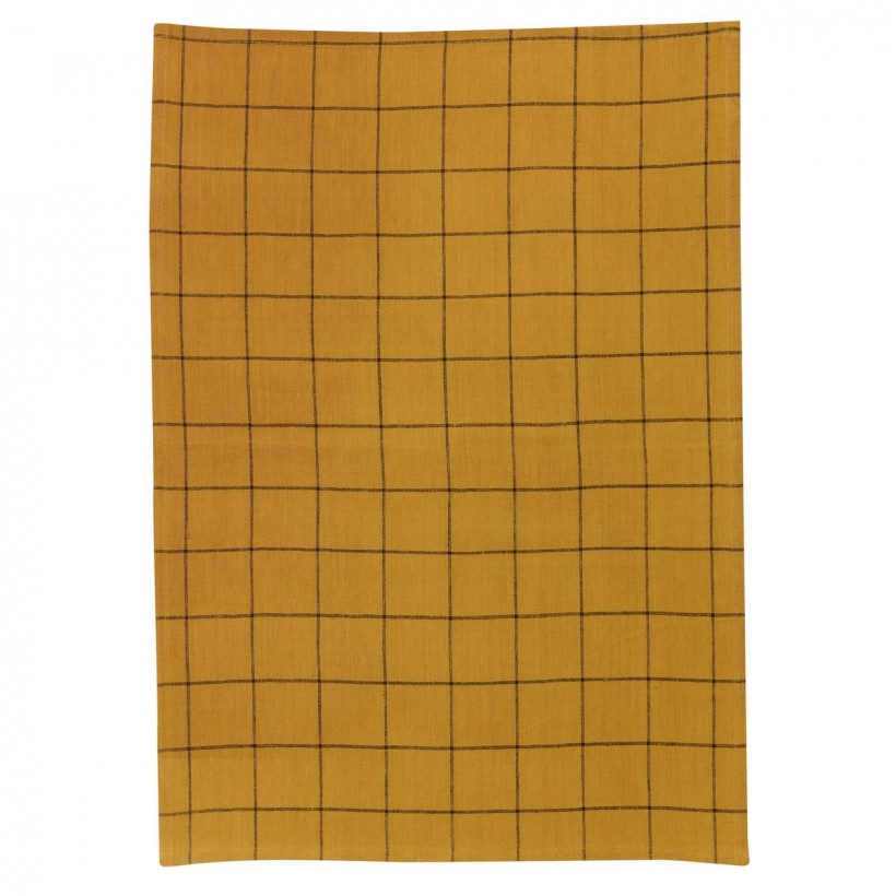 KITCHEN TOWEL WINKLER KILIA CARREUX BRONZE 50X70 50% CΟΤΤΟΝ 50% LΙΝΕΝ