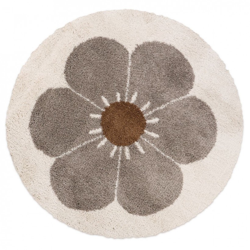 RUG NATTIOT BOHEMIAN DAISY TAUPE D 120 100% POLYESTER