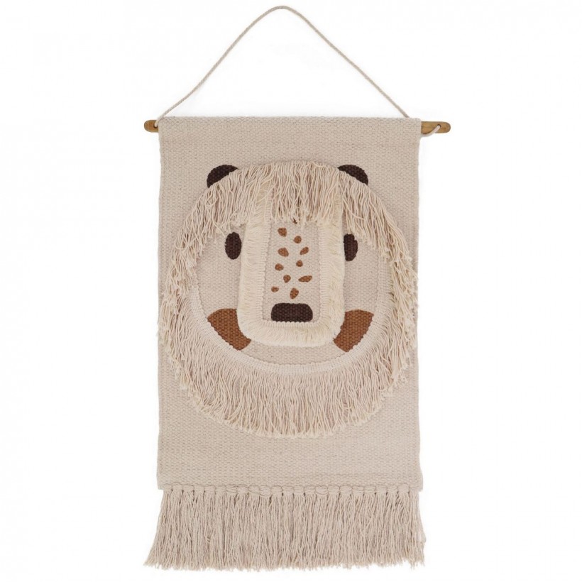 WALL HANGING NATTIOT LITTLE LEOPOLD ECRU 35x45cm 100% COTTON