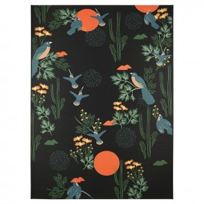 RUG NATTIOT BLOOM BLACK 120×180 100% POLYESTER