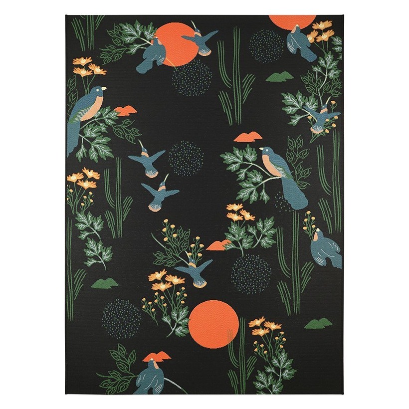 RUG NATTIOT BLOOM BLACK 120×180 100% POLYESTER