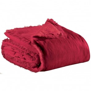 THROW VIVARAISE FARA RUBIS 135X200 100% VELVET COTTON