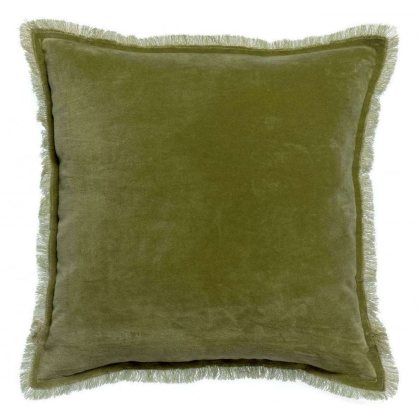 CUSHION VIVARAISE FARA OLIVE 45×45 100% VELVET COTTON