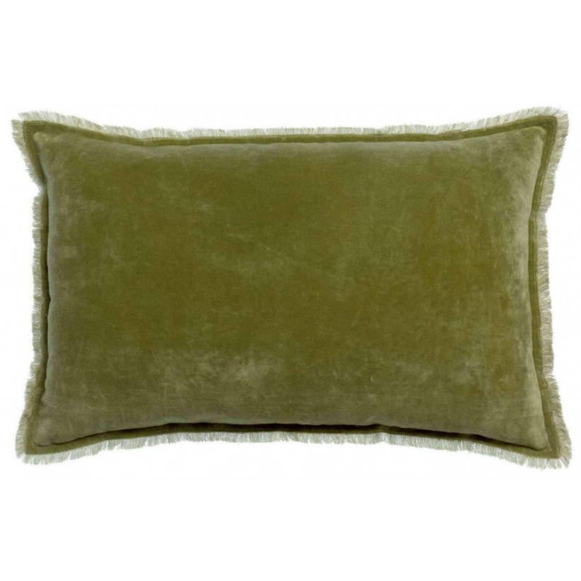 ΜΑΞΙΛΑΡΙ VIVARAISE FARA OLIVE 40×65 100% ΒΑΜΒΑΚΕΡΟ ΒΕΛΟΥΔΟ