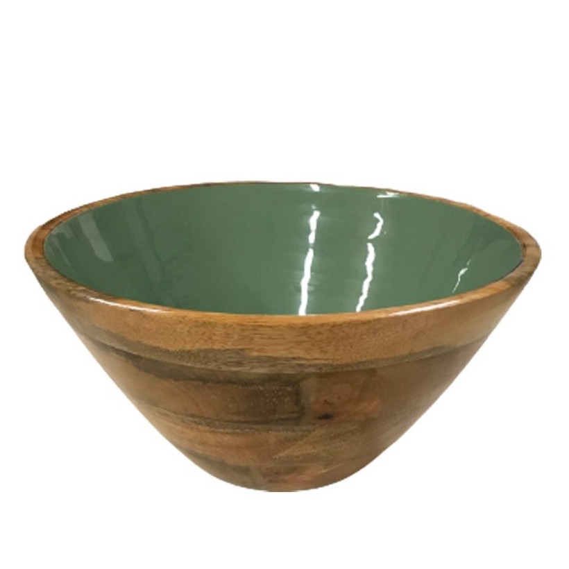 WOODEN SALAD BOWL 12146 MANGO EVERGREEN 30X15 FROM ENAMEL