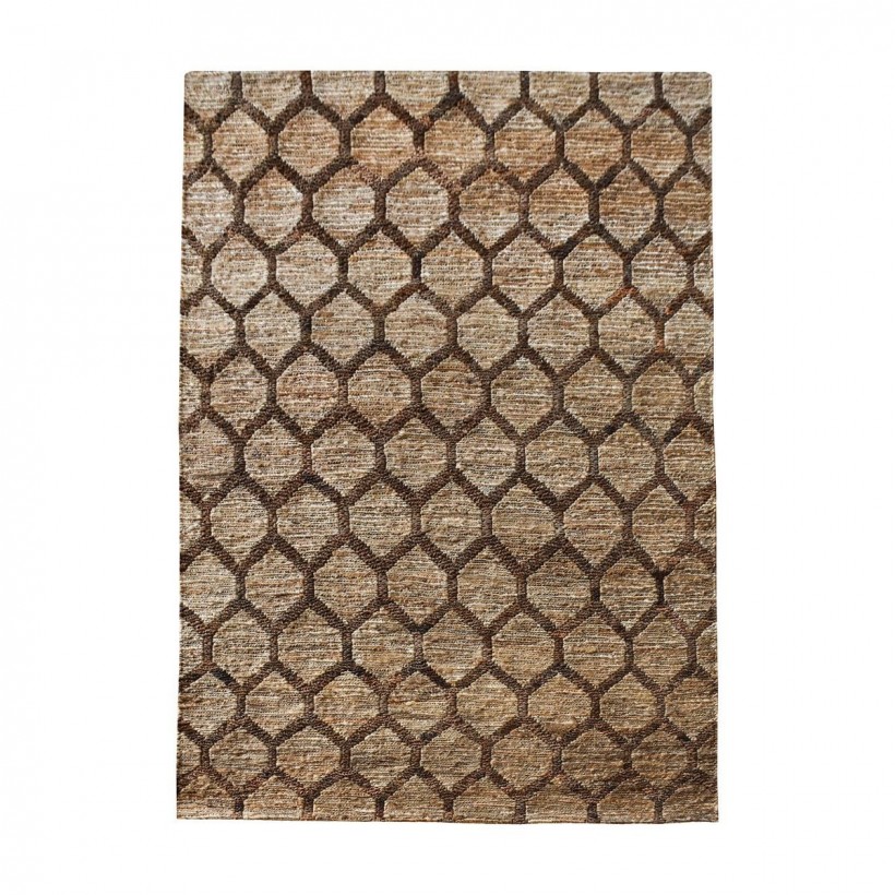 RUG LINBURN BROWN  NATURAL 160x230 60% JUTE 40% LEATHER