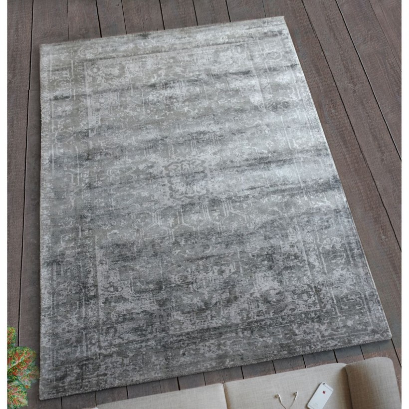 RUG FALDON GREY 160X230 HAND WOVEN 100% VISCOSE