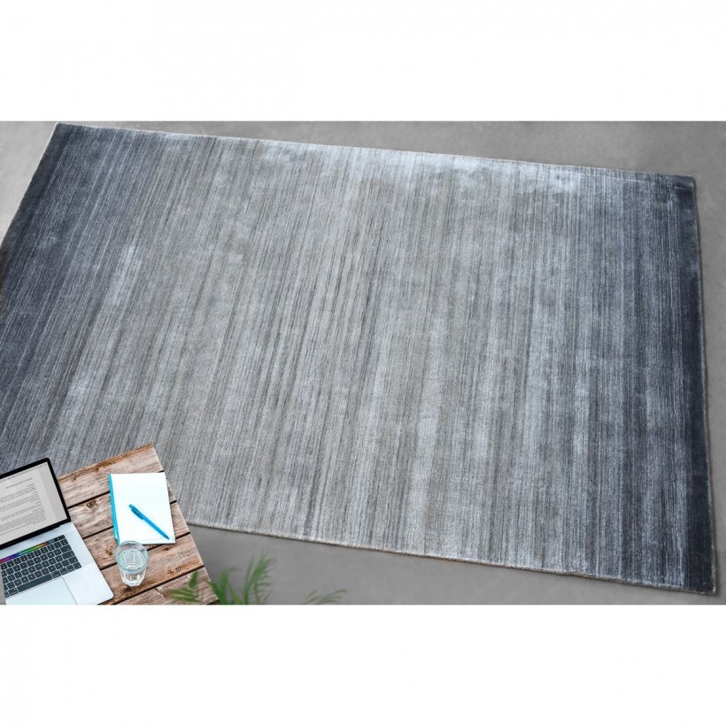 ΧΑΛΙ TENER GREY CHARCOAL 160X230 ΧΕΙΡΟΠΟΙΗΤΟ ΒΙΣΚΟΖΙ 10% ΜΑΛΛΙ 90% ΒΙΣΚΟΖΙ