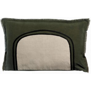 CUSHION VIVARAISE LALY BICOLORE OLIVE  40x65 50% LINEN...