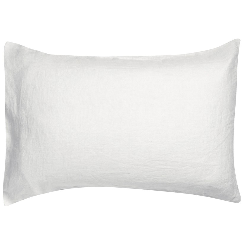 PILLOW CASE VIVARAISE ZEFF LIT BLANC 50x75 100% LINEN