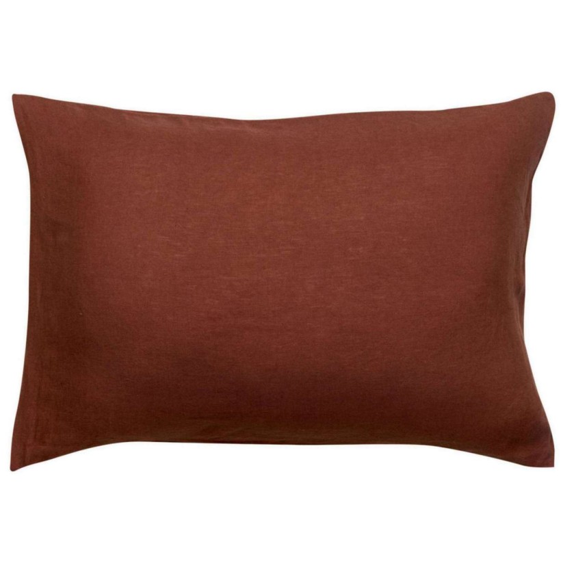 PILLOW CASE VIVARAISE ZEFF LIT CARAMEL 50x75 100% LINEN