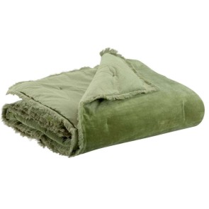 THROW VIVARAISE FARA  OLIVE 135X200 100% VELVET COTTON