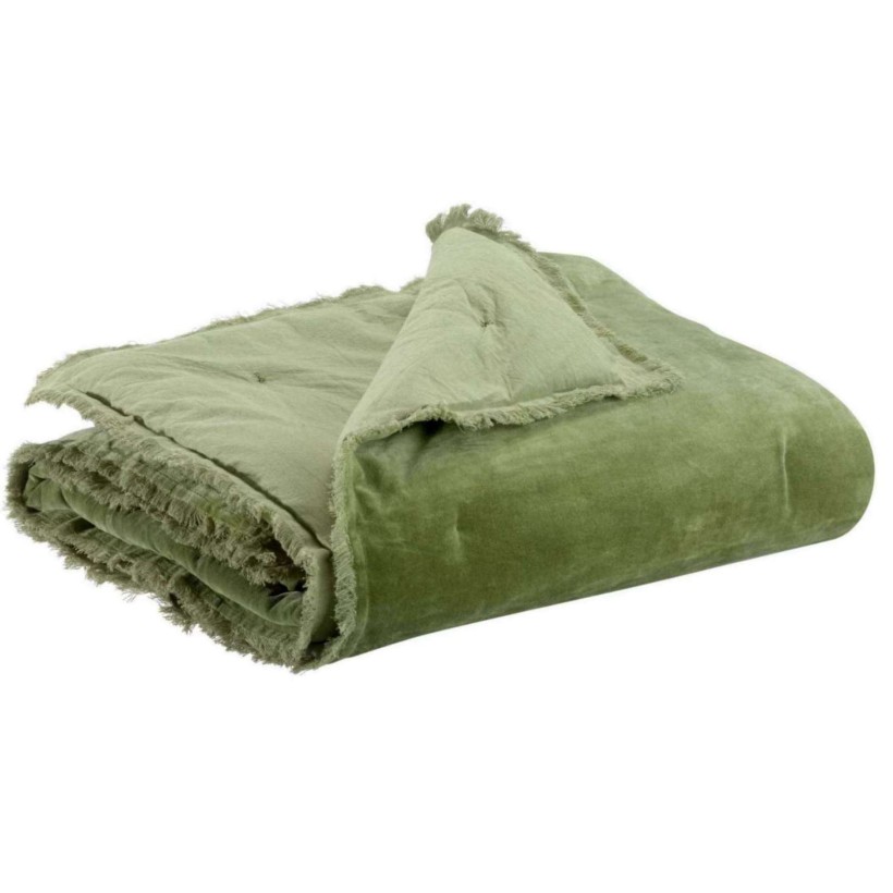 SOFA RUNNER VIVARAISE FARA OLIVE 85×200 100% VELVET COTTON