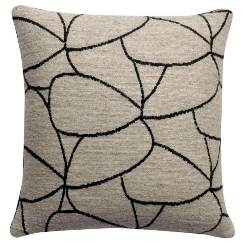 CUSHION VIVARAISE DANY NOIR 45x45 70% COTTON 15% VISCOSE 15% LINEN