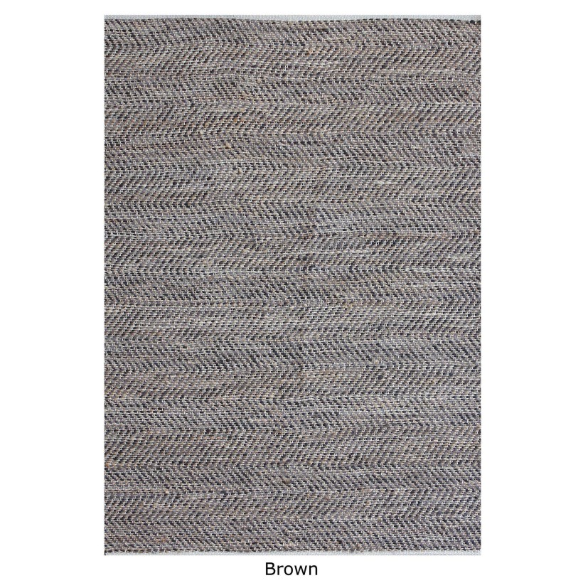 RUG STABLES BROWN 160x230 50% LEATHER 50% COTTON