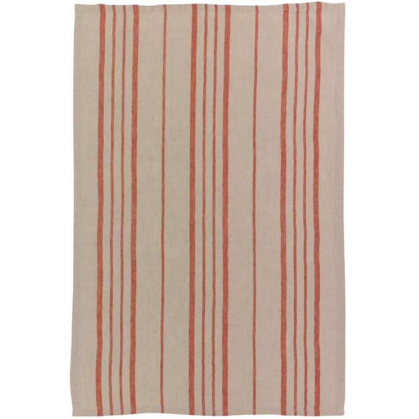 KITCHEN TOWEL WINKLER KARMA RAYE NATUREL ROUGE 55X75 100% LΙΝΕΝ