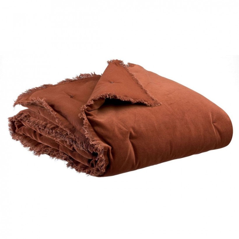 THROW VIVARAISE FARA CARAMEL135X200 100% VELVET COTTON