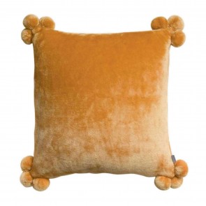 CUSHION VIVARAISE TENDER POMPONS OCRE  45×45 100% POLYESTER