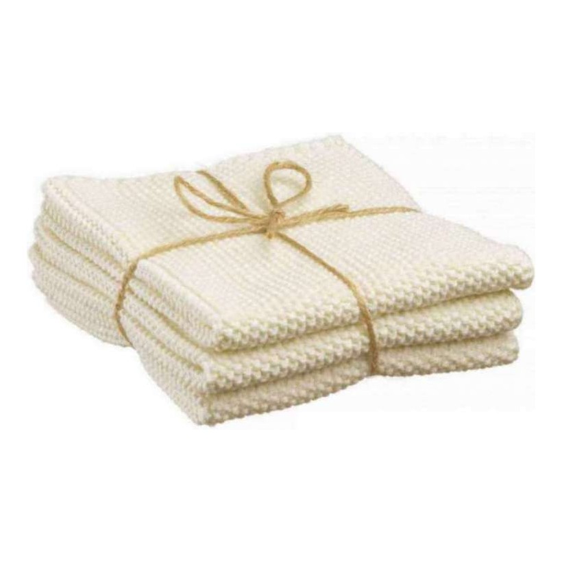 ΠΕΤΣΕΤΑ ΚΟΥΖΙΝΑΣ WINKLER IZAN ECRU 25x25 SET OF 3 80% ΒΑΜΒΑΚΙ 20%POLYESTER