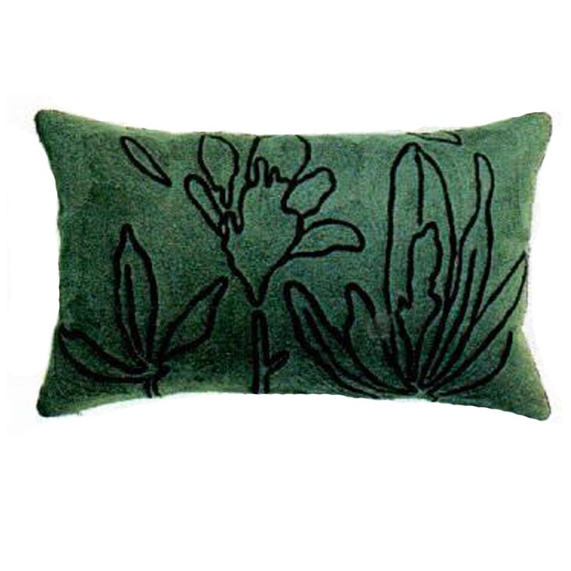 HANDMADE CUSHION VIVARAISE ZEFF FLORE PRUSSE 30X50 100% COTTON