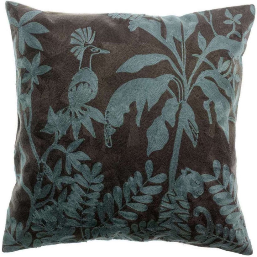 HANDMADE CUSHION VIVARAISE RAKI CARBONE 45x45 100% COTTON