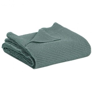 THROW VIVARAISE MAIA VERT DE GRIS 180x260 100% RECYCLED...