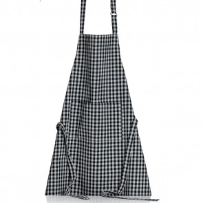 KITCHEN APRON WINKLER BILLIE NOIR GRIS 80x85 100% COTTON