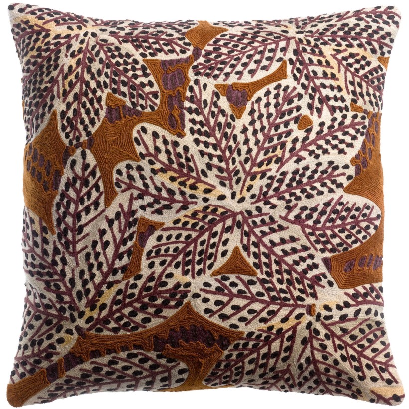 HANDMADE CUSHION VIVARAISE ARIANE ROUILLE 45x45 100% VELVET COTTON