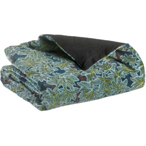 THROW VIVARAISE ARIANE PETROLE 135x200 100% VELVET COTTON