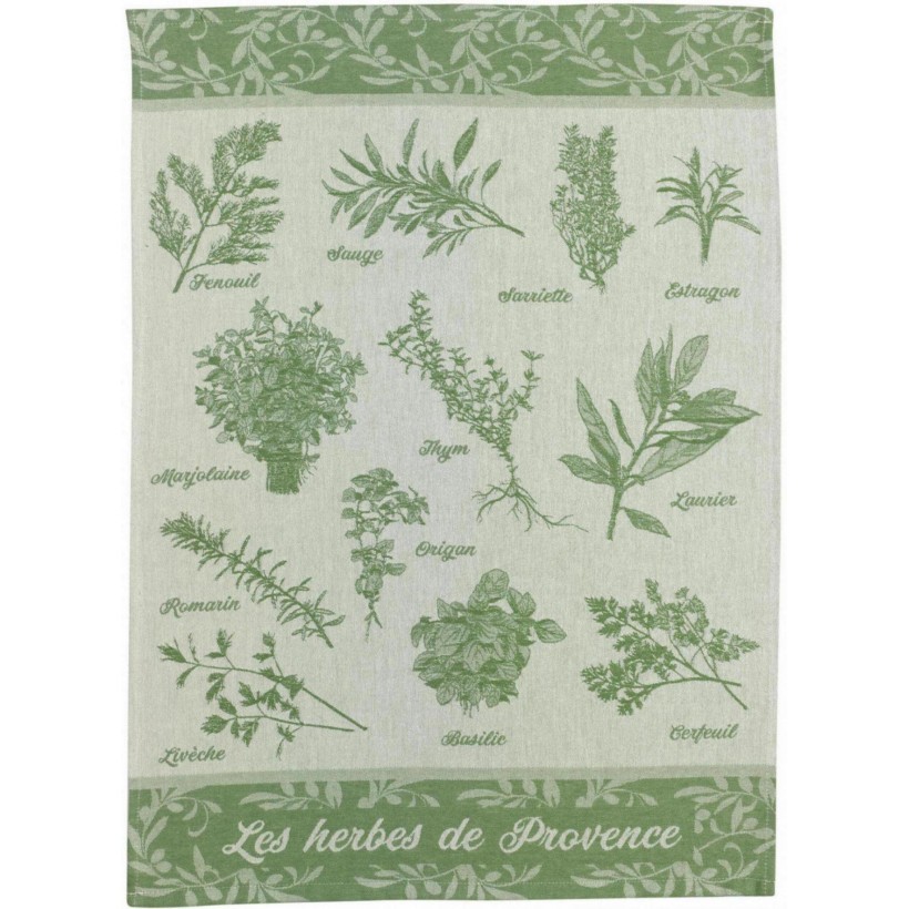 KITCHEN TOWEL WINKLER HERBES DE PROVENCE VERT 50x70 100% COTTON