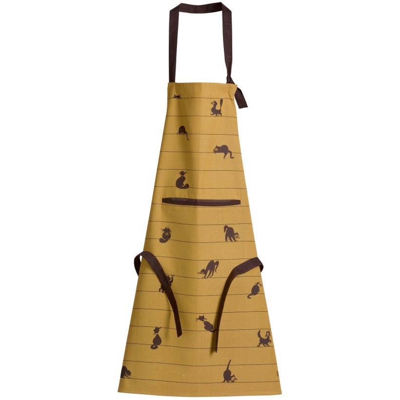 KITCHEN APRON WINKLER DUBOUT PARTITION DE CHATS CANNELLE 72x85 100% COTTON