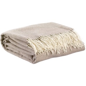 THROW CARINA VIVARAISE  NATUREL 130x190 90%MERINO WOOL...