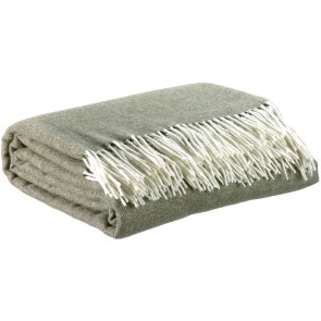 THROW CARINA VIVARAISE OLIVE 130x190 90%MERINO WOOL...