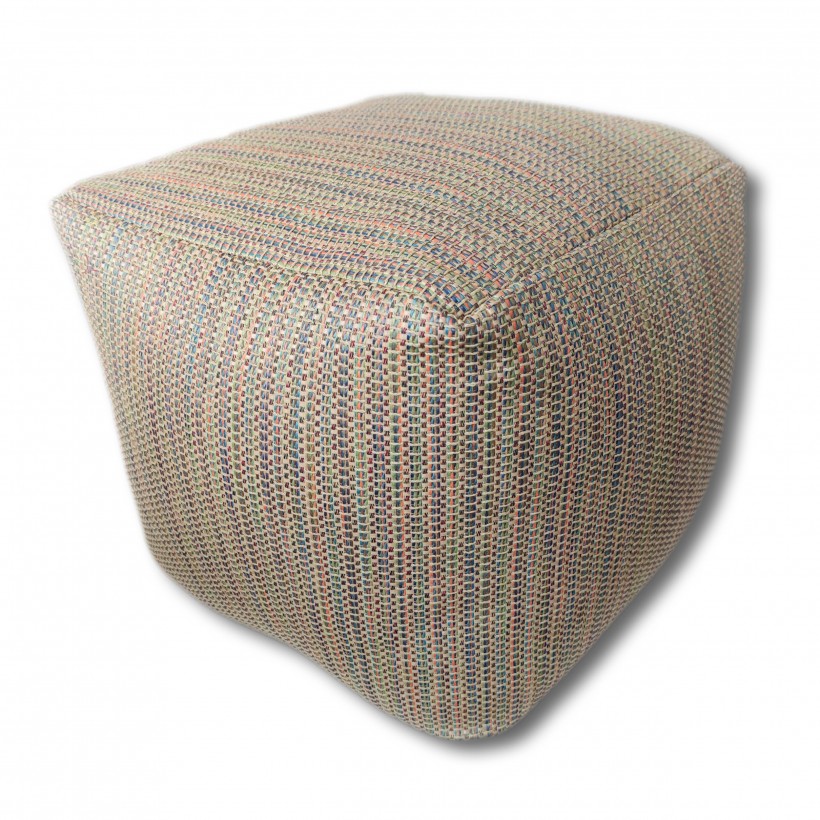 POUF NAXOS NATUREL BROWN 40x40xΗ40 100% POLYESTER